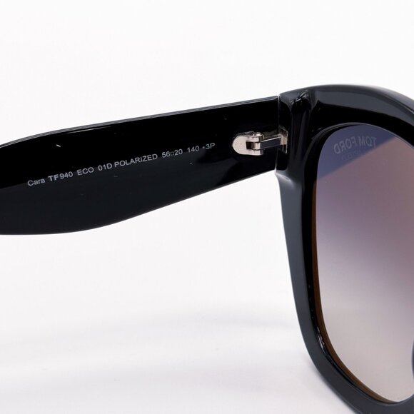 NEW TOM FORD CARA TF940 POLARIZED 01D WOMEN SUNGLASSES FT0940/S BLACK